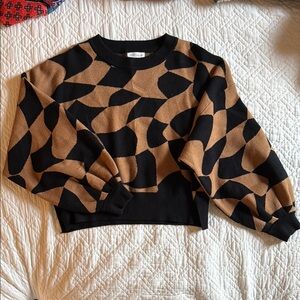 Vestique Puff-Sleeve Geometric Sweater size S